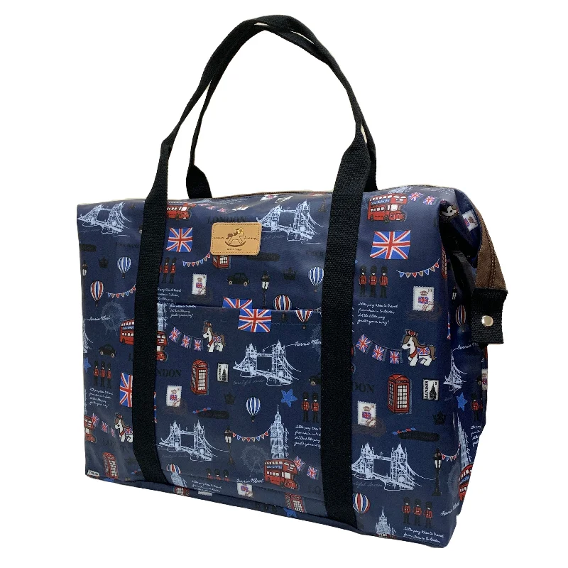 Hot Styles Blue London Extra Large Travel Tote Shoulder Bags, Best Deals Today