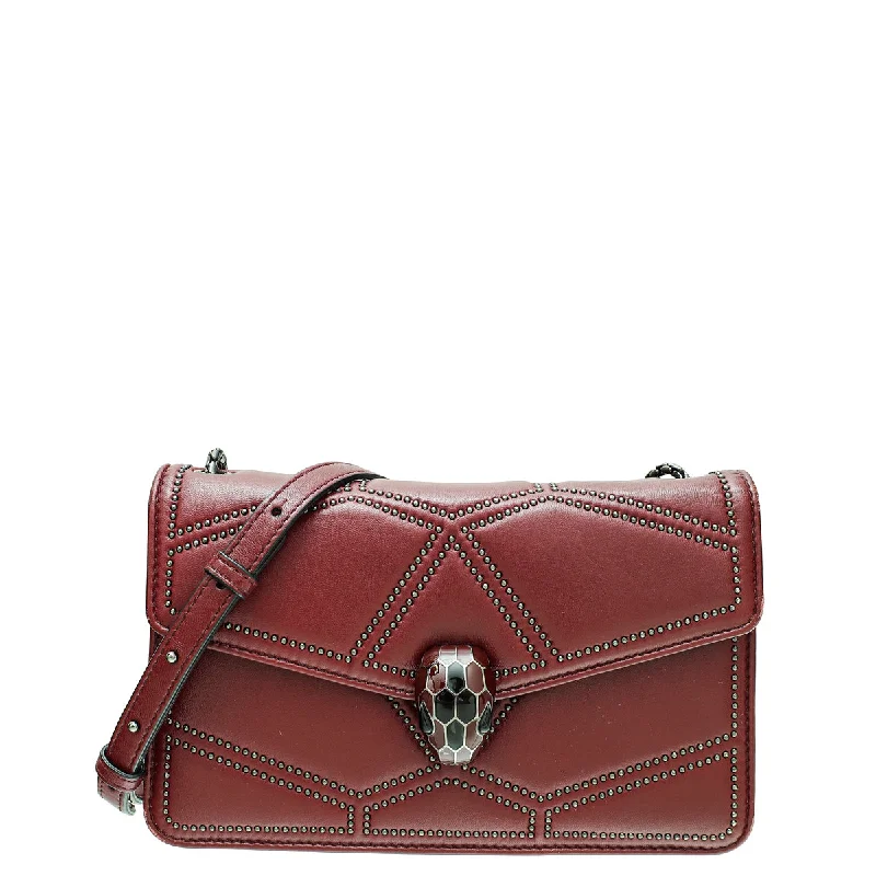 Exclusive Sale Bvlgari Burgundy Serpenti Forever Studded Small Shoulder Bag Iconic Handbags At Unbeatable Prices Exclusive Sale Bvlgari Burgundy Serpenti Forever Studded Small Shoulder Bag Iconic Handbags At Unbeatable Prices