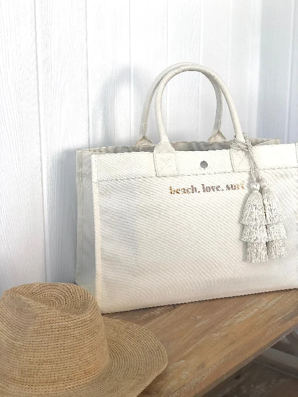 Must Haves East West Bag: Natural with Rose Gold BEACH LOVE SURF Trendy Totes, Shop & Save Must Haves East West Bag: Natural with Rose Gold BEACH LOVE SURF Trendy Totes, Shop & Save