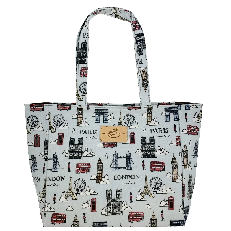 Classic Elegance Sales Gray London Paris Medium Tote Grab Your Favorite Handbags For Less Classic Elegance Sales Gray London Paris Medium Tote Grab Your Favorite Handbags For Less
