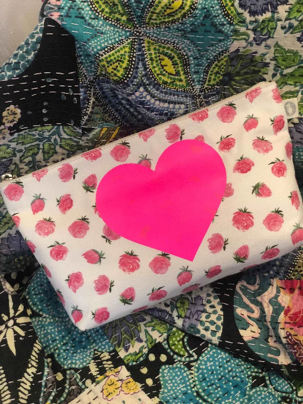 Designer-Inspired Bags At Budget-Friendly Prices Clutch Bag: White Floral with PINK HEART Classic Bags, Exclusive Deals Designer-Inspired Bags At Budget-Friendly Prices Clutch Bag: White Floral with PINK HEART Classic Bags, Exclusive Deals