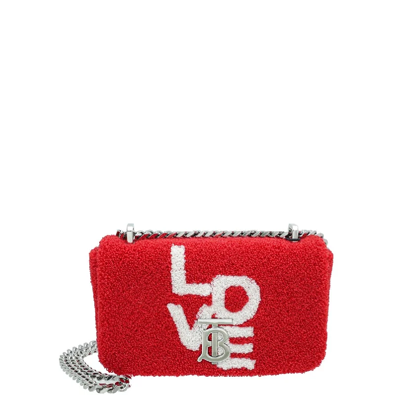 Glamorous Bags For Evening Events And Parties Burberry Red Terry Cloth Mini Lola Chain Bag Limited-Time Sale On Trendy Handbags – Don't Miss Out