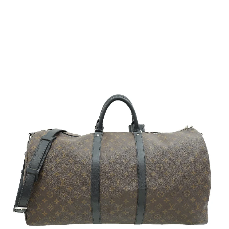 Chic Styles Louis Vuitton Monogram Black Keepall Bandouliere 55 Bag High-Fashion Handbags At Reduced Costs