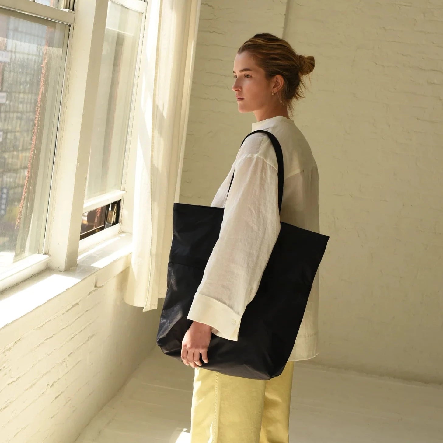 Shop Sale Items 2 Way Nylon Tote - Black Luxury Handbags At Budget-Friendly Rates