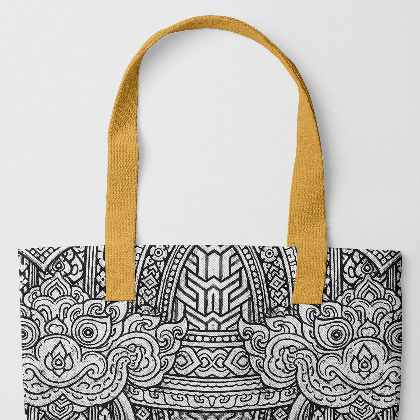 Edgy Fashion Deals Man’s Best Friend - Traditional Thai Fresco Tote Bag High-End Bags, Low-End Prices
