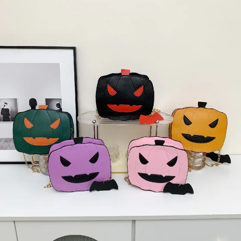 Bags With Limited-Time Deals Wholesale Funny Halloween Pumpkin PU Single Shoulder Diagonal Chain Small Bag Shoulder Bags, Best Deals Today Bags With Limited-Time Deals Wholesale Funny Halloween Pumpkin PU Single Shoulder Diagonal Chain Small Bag Shoulder Bags, Best Deals Today