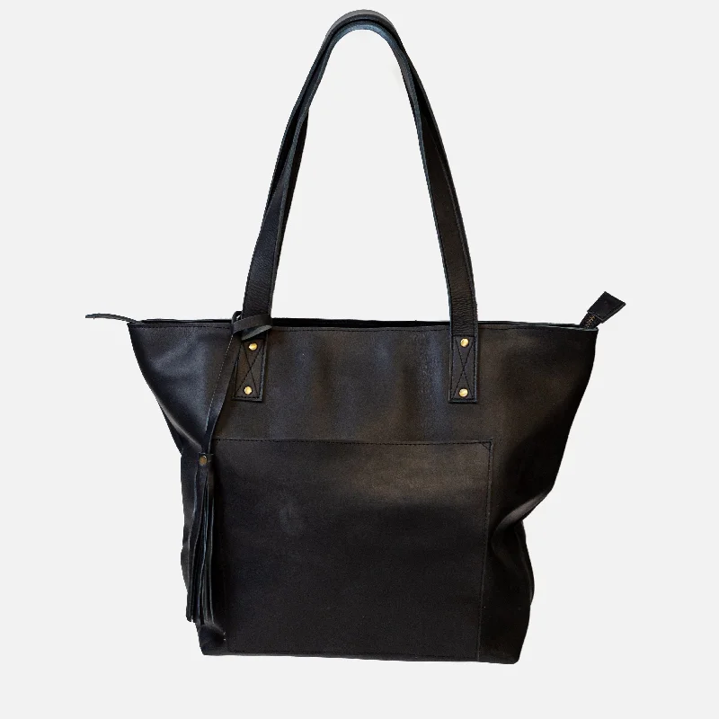 Style Breakthroughs Coal Leather Tote Designer Bags, Low Prices