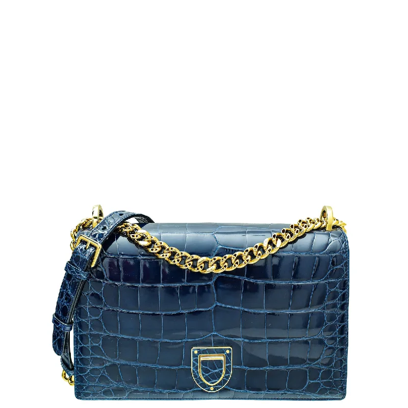 The Latest Trends Christian Dior Saphire Blue Shiny Alligator Diorama Flap Medium Bag Must-Have Bags, Big Discounts The Latest Trends Christian Dior Saphire Blue Shiny Alligator Diorama Flap Medium Bag Must-Have Bags, Big Discounts