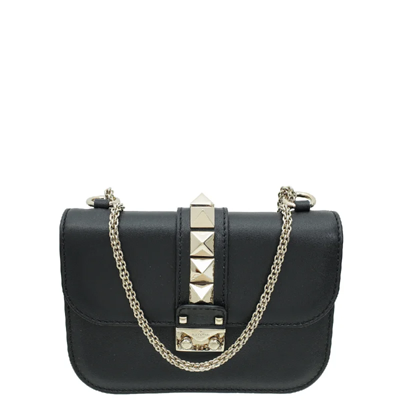 Daring Fashion Promotions Valentino Black Rockstud Glam Lock Flap Small Bag Stylish Handbags With Exclusive Online Discounts Daring Fashion Promotions Valentino Black Rockstud Glam Lock Flap Small Bag Stylish Handbags With Exclusive Online Discounts