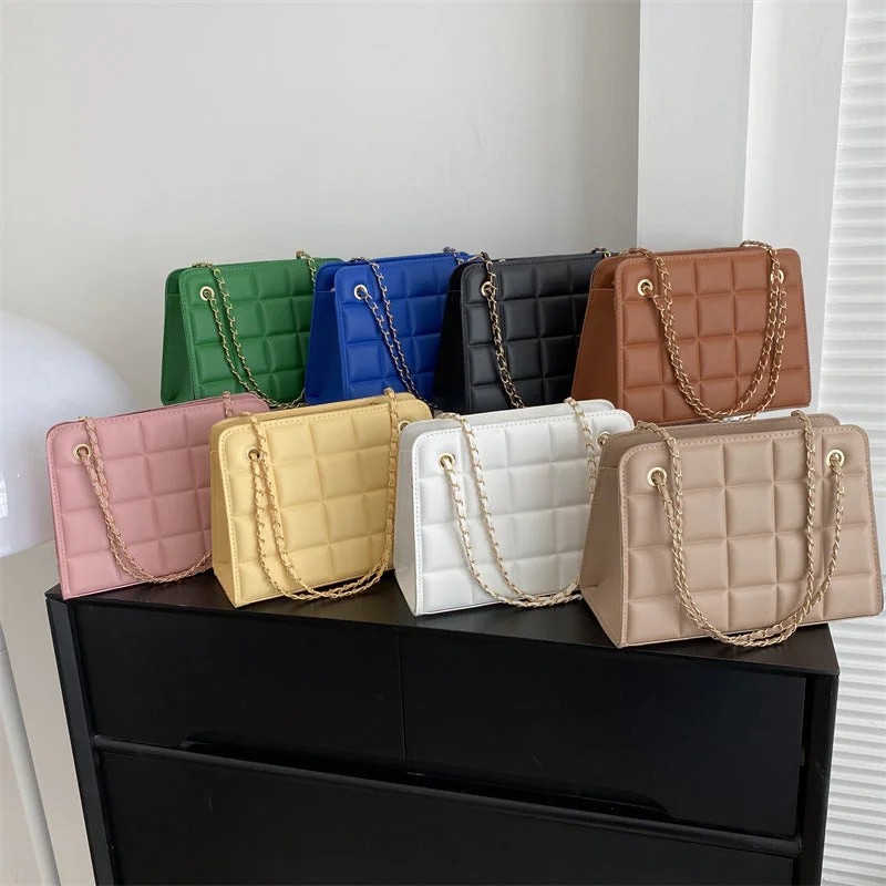 Flash Sale Now Wholesale PU Embossed Checkered Candy Color Shoulder Messenger Bag JDC-SD-QiSheng011 Limited-Stock Bag Clearance – Hurry
