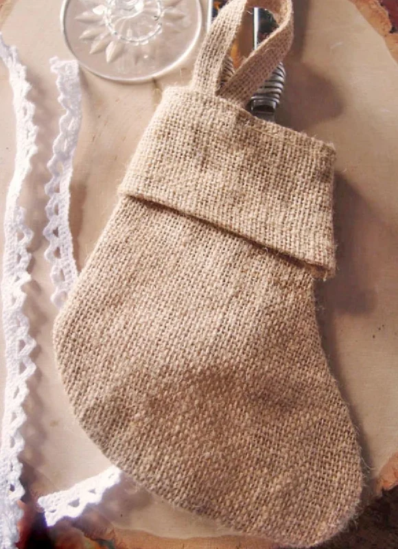 Lightweight And Functional Bags For Travel And Work 6" MINI Christmas Stocking Jute/Burlap - CS993 (12 Pack) Trendy Totes, Shop & Save