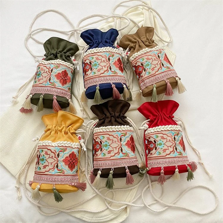 Anti-Theft And Budget-Friendly Bags Wholesale Ethnic Style Tassel Embroidered Retro Canvas Bucket Bag Best Handbag Sale Of The Season Anti-Theft And Budget-Friendly Bags Wholesale Ethnic Style Tassel Embroidered Retro Canvas Bucket Bag Best Handbag Sale Of The Season