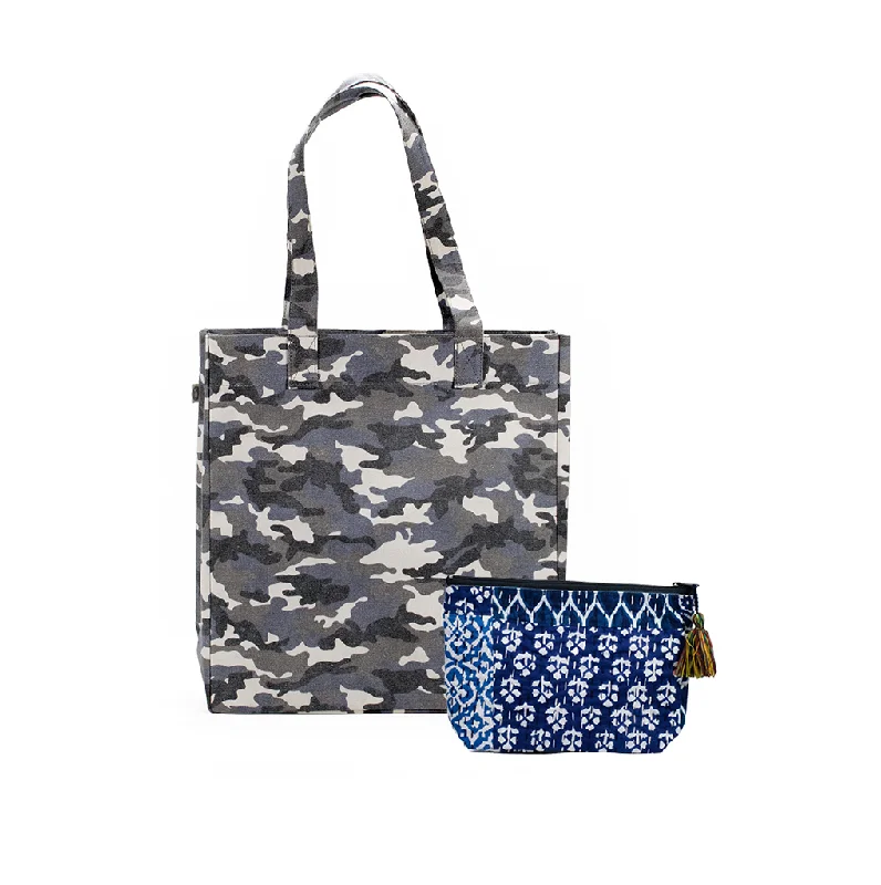 Final Sale Grey Camo Upright Bag with Blue Boho Makeup Bag (Only $50 with code: GIFT50) Stylish And Functional Bags Now At Reduced Rates Final Sale Grey Camo Upright Bag with Blue Boho Makeup Bag (Only $50 with code: GIFT50) Stylish And Functional Bags Now At Reduced Rates