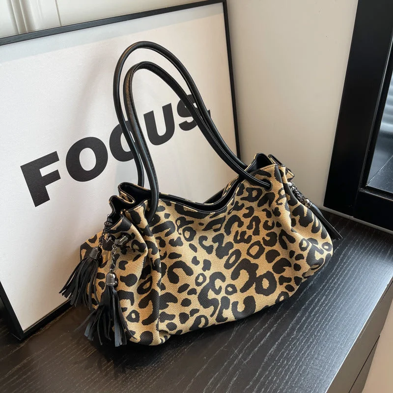 Best Sellers Wholesale Large Capacity Leopard Print Canvas Bag Tote Bag Handbag Stylish Handbags With Exclusive Online Discounts