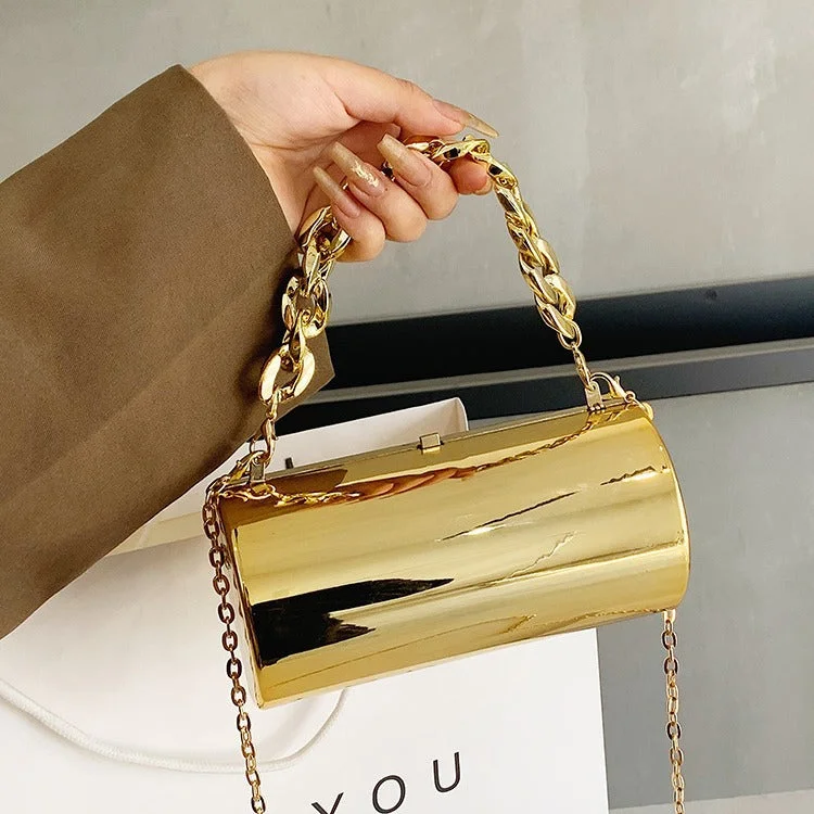 Stylish Savings Wholesale Acrylic Mirror Cylindrical Chain Bags Luxury Totes, Affordable Prices Stylish Savings Wholesale Acrylic Mirror Cylindrical Chain Bags Luxury Totes, Affordable Prices