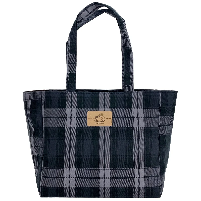 Bags For Free-Spirited And Artistic Styles Black & Gray Tartan Plaid Medium Tote Trendy Handbags, Limited-Time Sale Bags For Free-Spirited And Artistic Styles Black & Gray Tartan Plaid Medium Tote Trendy Handbags, Limited-Time Sale