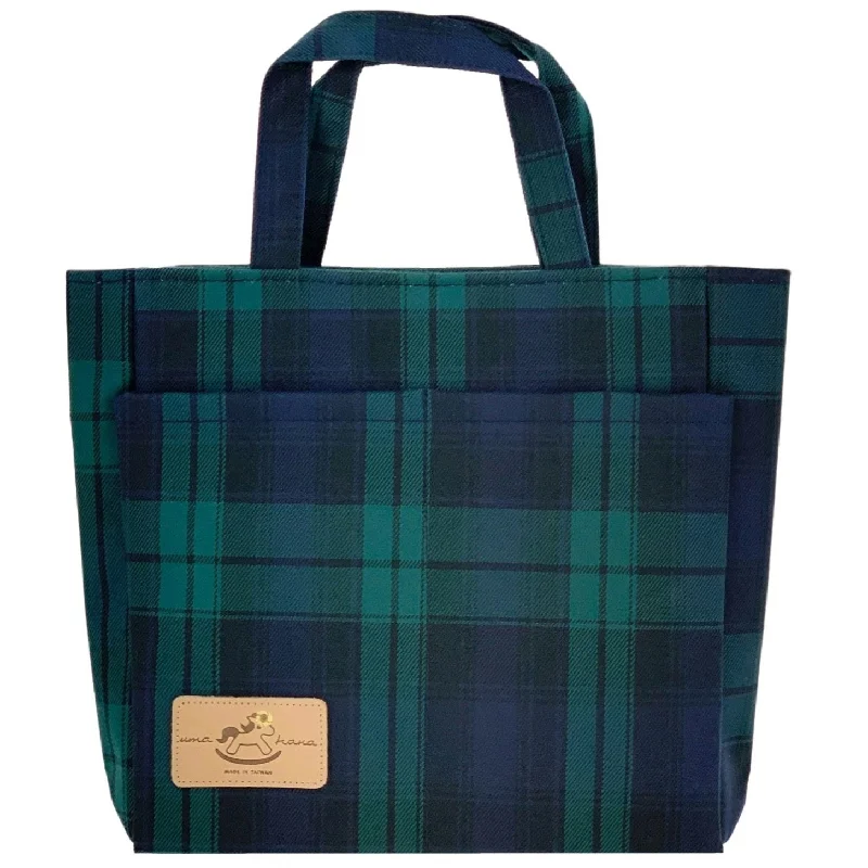 Luxury Bags For Working Professionals Green & Blue Tartan Plaid Mini Tote High-Fashion Handbags At Reduced Costs Luxury Bags For Working Professionals Green & Blue Tartan Plaid Mini Tote High-Fashion Handbags At Reduced Costs