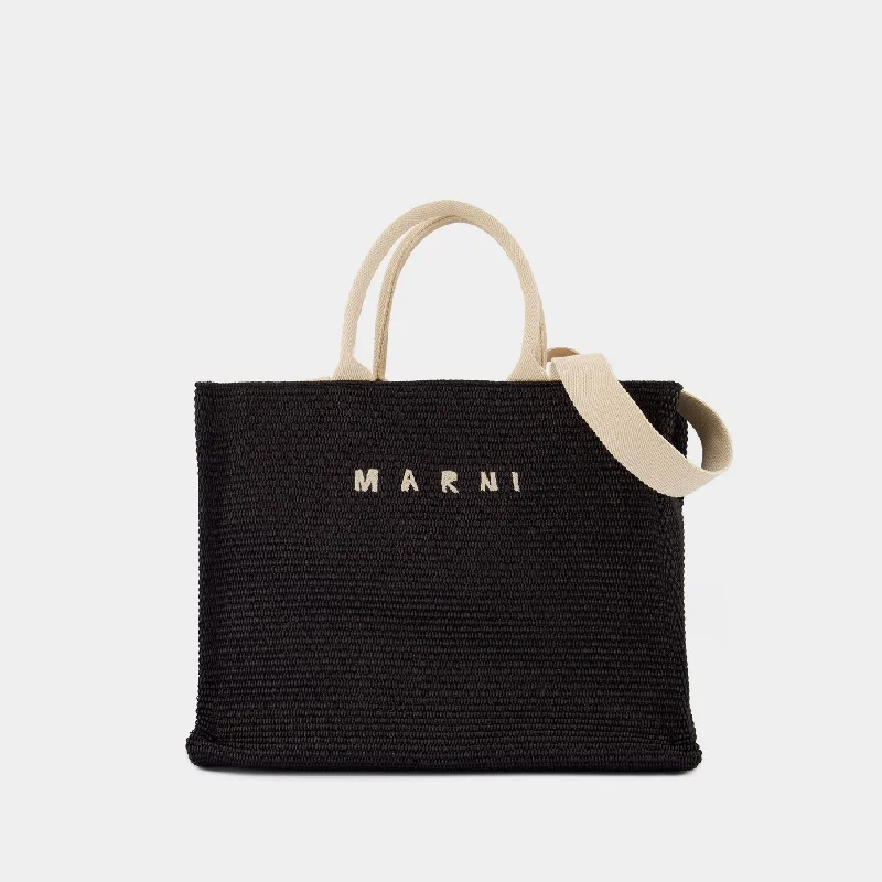 Senior Travelers Large Shopper Bag - Marni - Cotton - Black Everyday Handbags At Wallet-Friendly Prices