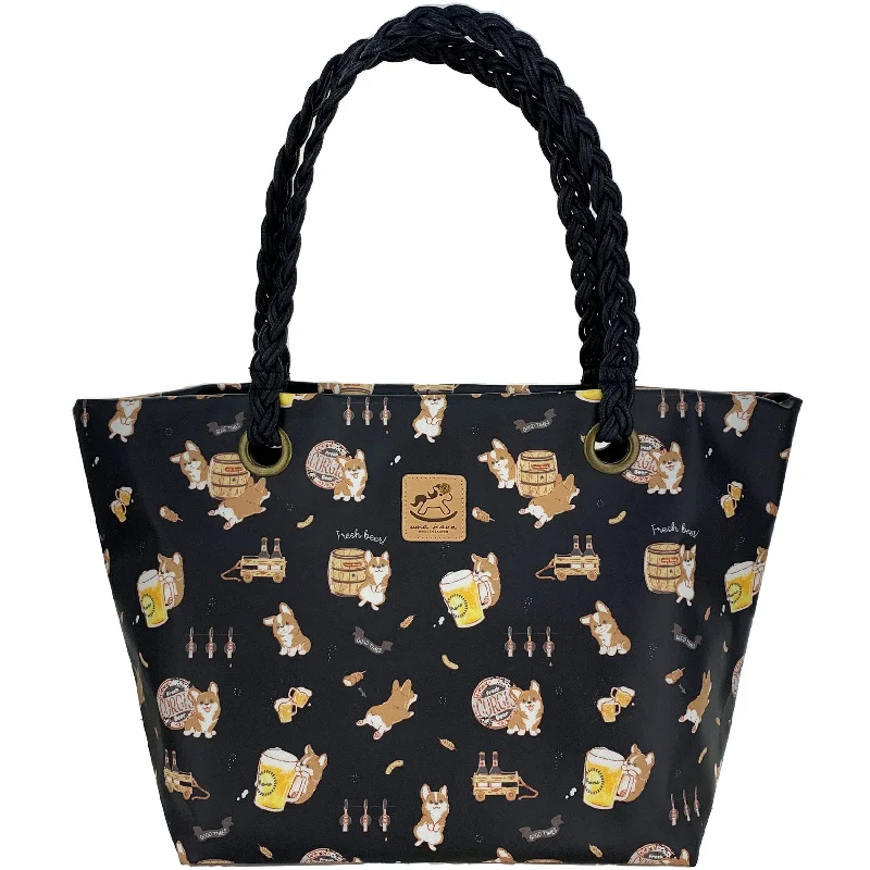 Crazy Price Slashing Black Beer Corgi Woven Shoulder Tote Must-Have Bags At Irresistible Discounts Crazy Price Slashing Black Beer Corgi Woven Shoulder Tote Must-Have Bags At Irresistible Discounts