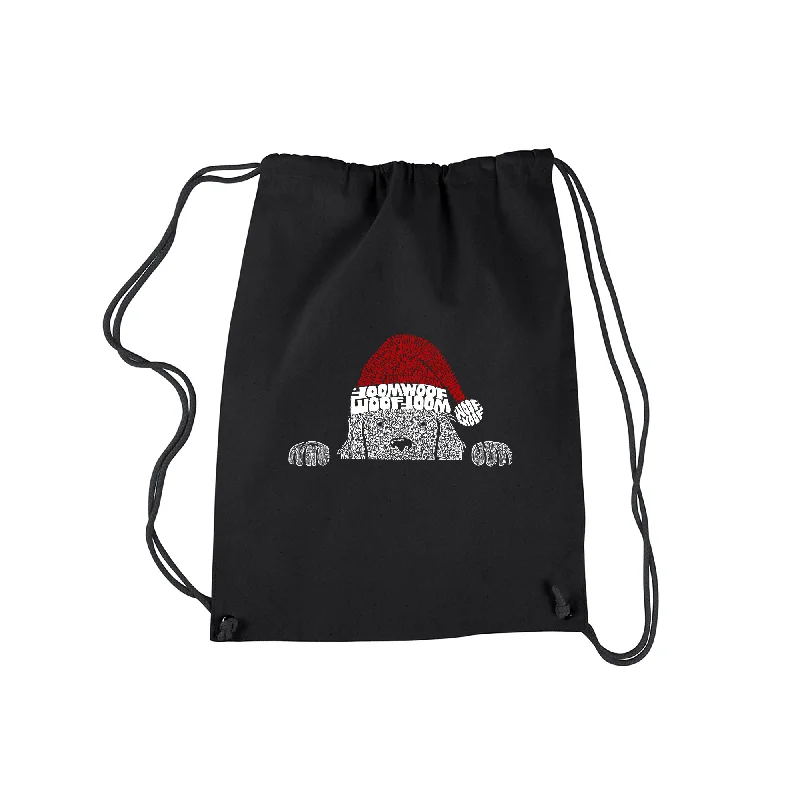 Christmas Peeking Dog Drawstring Backpack Affordable Elegance With High-Quality Bags