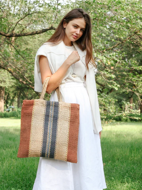 Dora Jute Tote Bag - Multi Light Brown Final Call – Shop Stylish Bags Before They're Gone