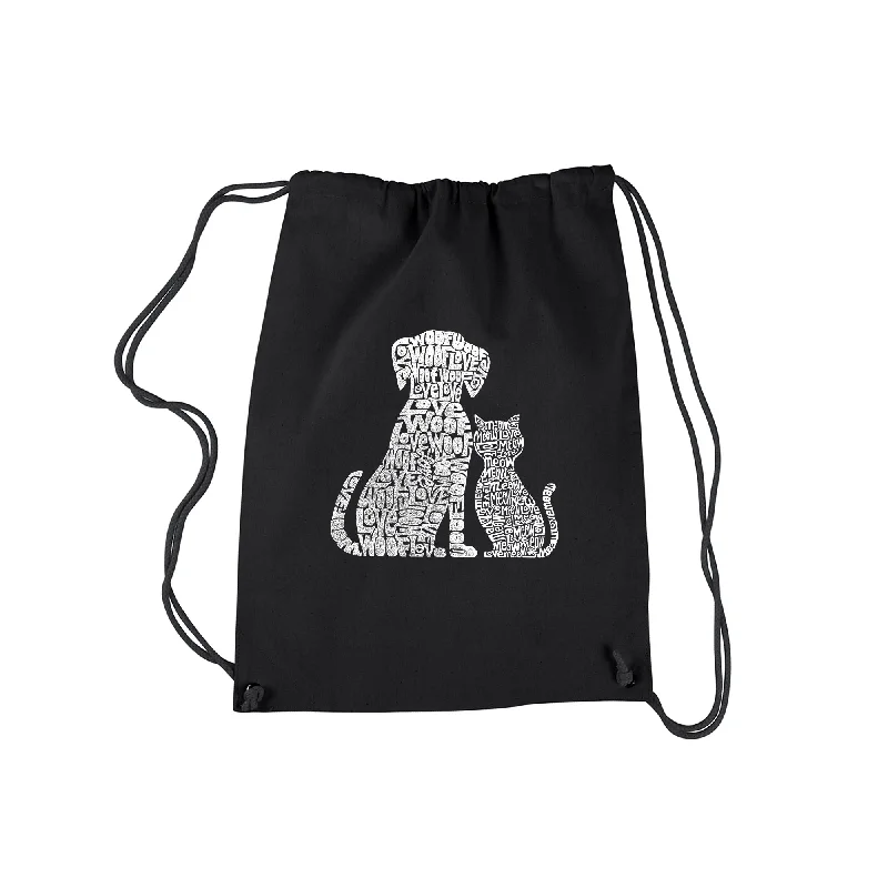 Drawstring Backpack - Dogs and Cats Everyday Elegance At Lower Prices