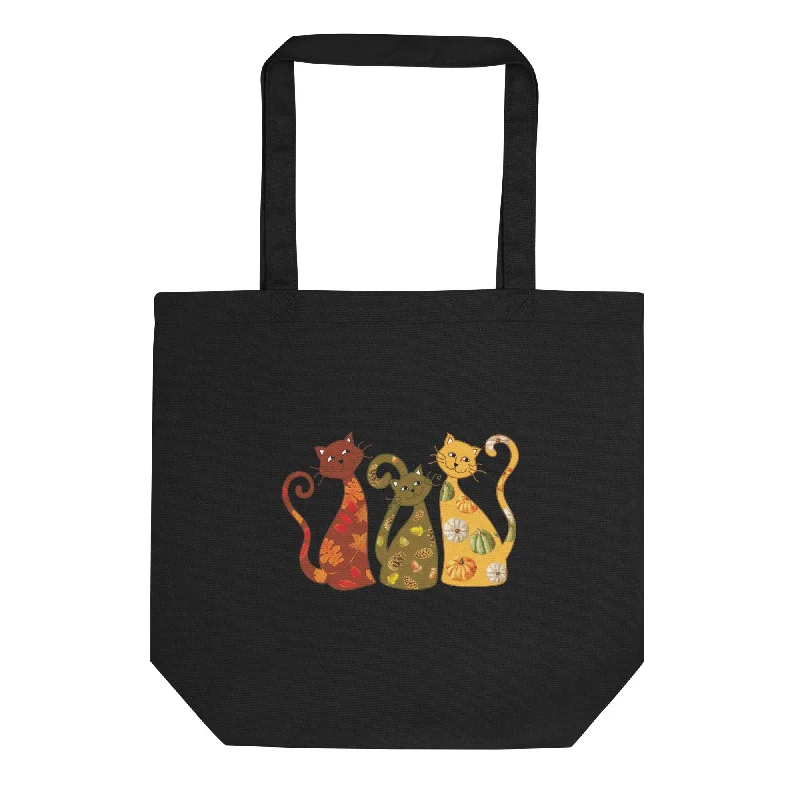 Festive Fall Cats Tote Bag Stylish And Durable Handbags At Great Value