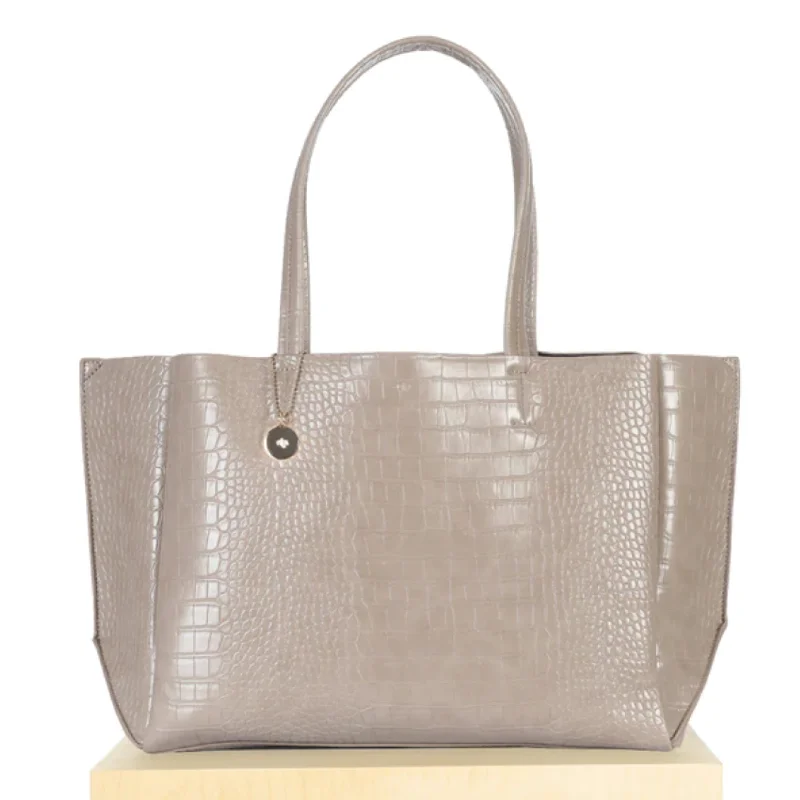 Large Tote (Taupe Croc) Trendy Purses With Limited-Time Offers