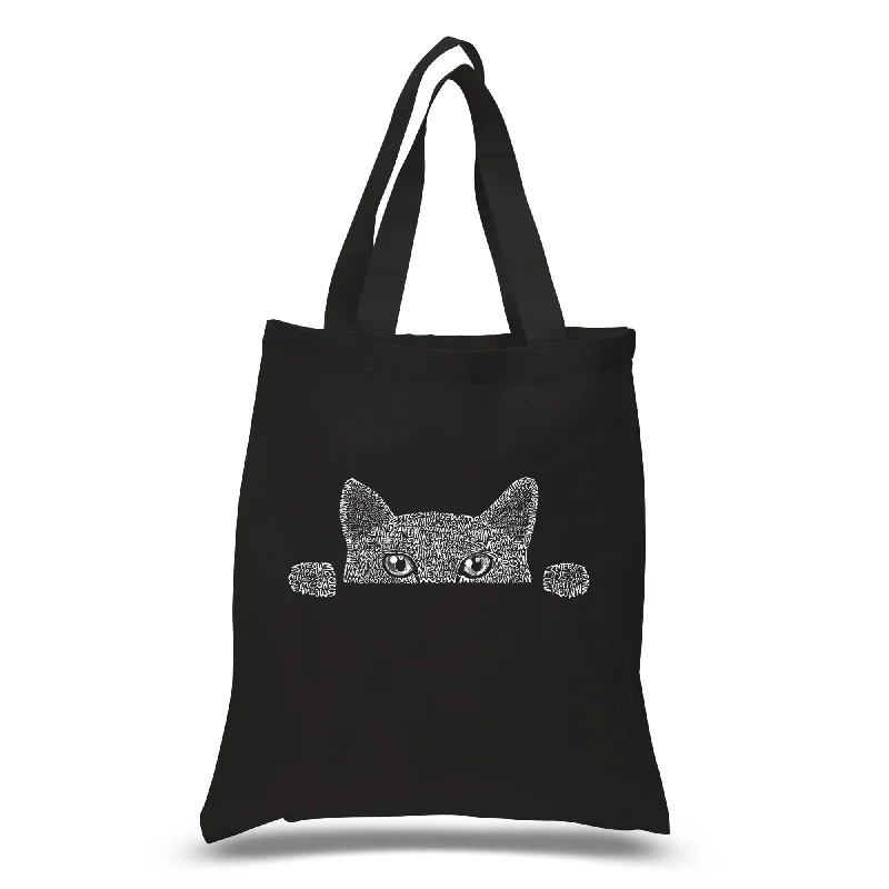 Peeking Cat  - Small Word Art Tote Bag Fashionable Crossbody Bags At Special Offers