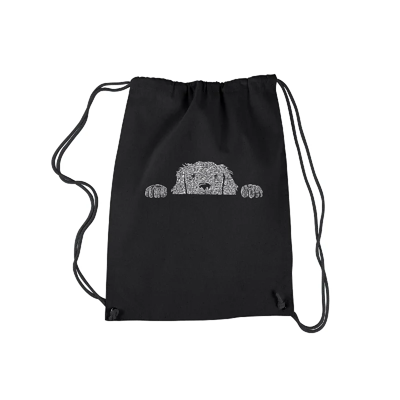 Peeking Dog  - Drawstring Backpack Premium Handbags At Exclusive Prices