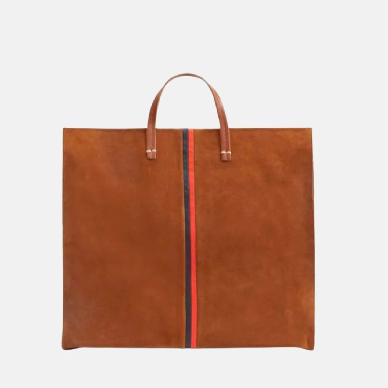Simple Tote (Chestnut Suede Nappa Mini Stripe) Your Perfect Bag At The Perfect Price