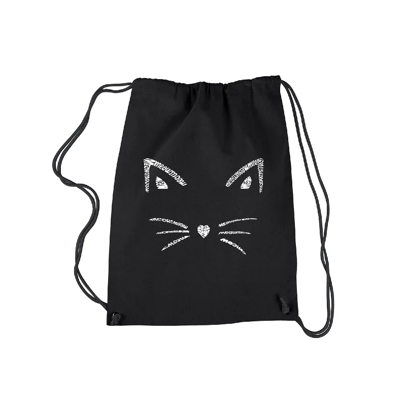 Whiskers  - Drawstring Backpack Stylish Totes With Special Discounts