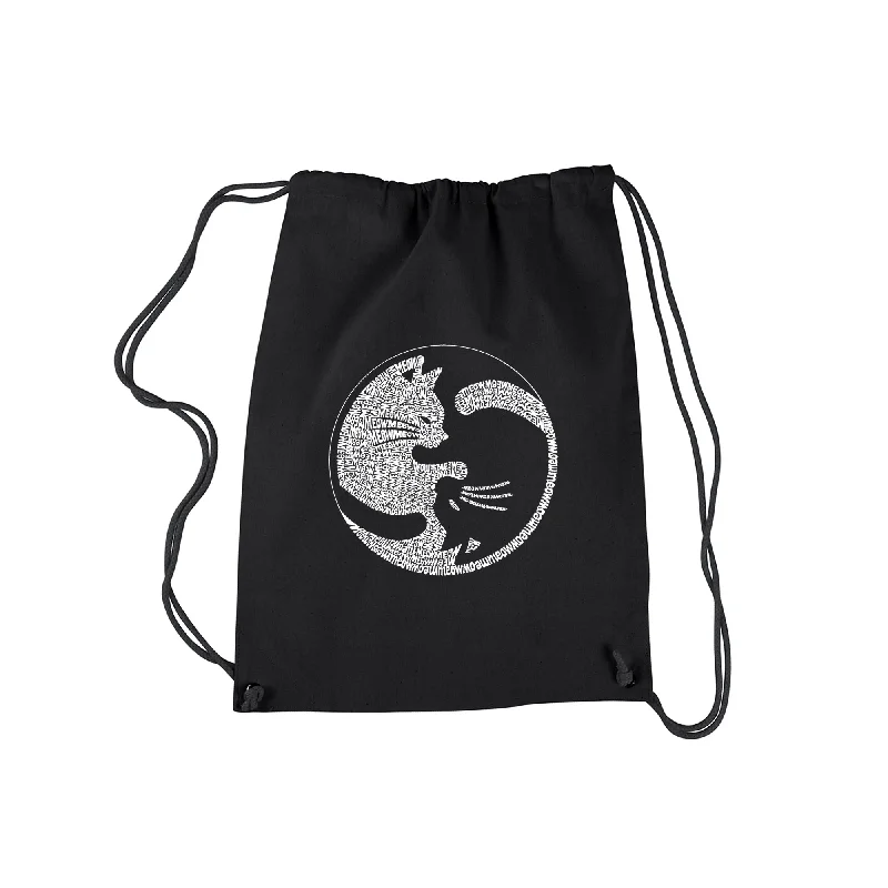 Yin Yang Cat  - Drawstring Backpack Fashion Bags With Huge Discounts