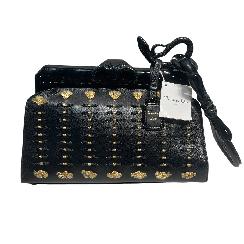 Christian Dior/Clutch Bag/Leather/BLK/ Classic Totes, Exclusive Deals
