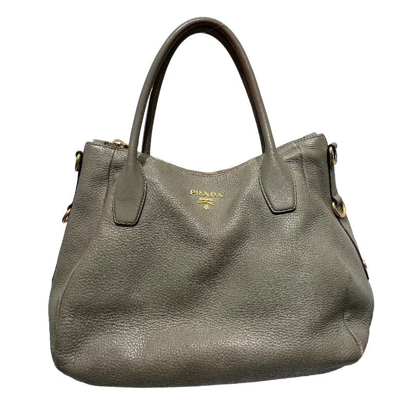PRADA/Bag/Leather/GRY/Top Handle Shoulder Bag Trendy Handbags, Limited-Time Sale