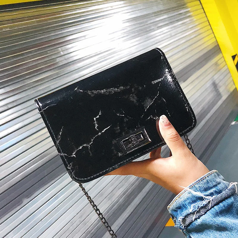 Bags for Women 2019 Marble Pattern Shoulder Bag Lock Buckle Wild Messenger Small Square Marble White Bag Designer Handbags Stylish Totes, Exclusive Savings