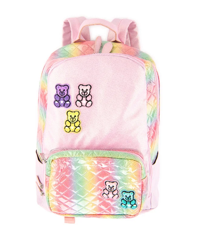 Bari Lynn Backpack Galaxy Shimmer Gummy Bear Patch Light Pink Designer-Inspired Bags, Best Prices