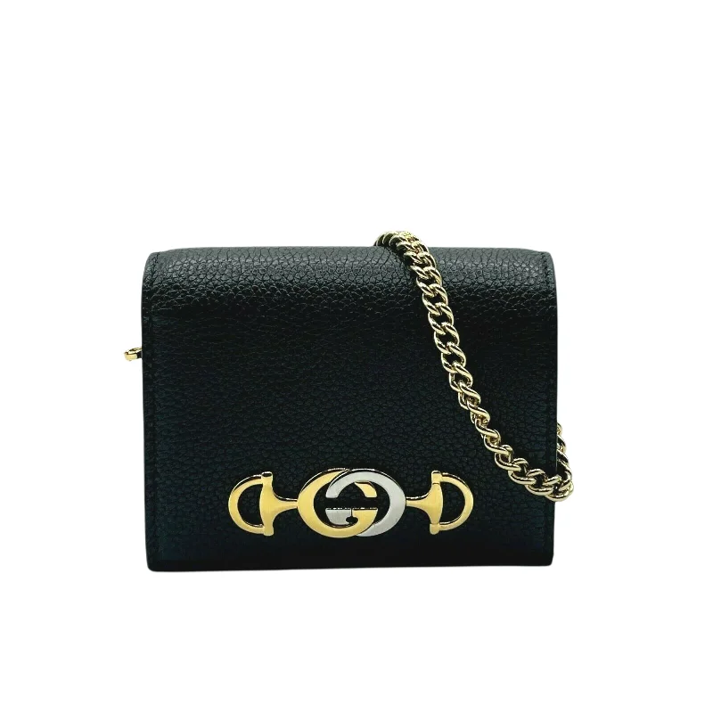 Gucci Zumi Women's Black Leather Gold Chain Bi-Fold Mini Wallet GG Logo 570660 1000 Everyday Bags, Budget-Friendly Gucci Zumi Women's Black Leather Gold Chain Bi-Fold Mini Wallet GG Logo 570660 1000 Everyday Bags, Budget-Friendly