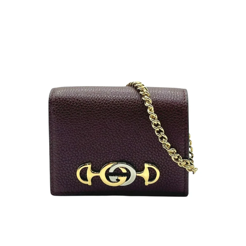 Gucci Zumi Burgundy Leather Gold Chain Bi-Fold Mini Wallet 570660 6629 Flash Sale On Handbags Gucci Zumi Burgundy Leather Gold Chain Bi-Fold Mini Wallet 570660 6629 Flash Sale On Handbags