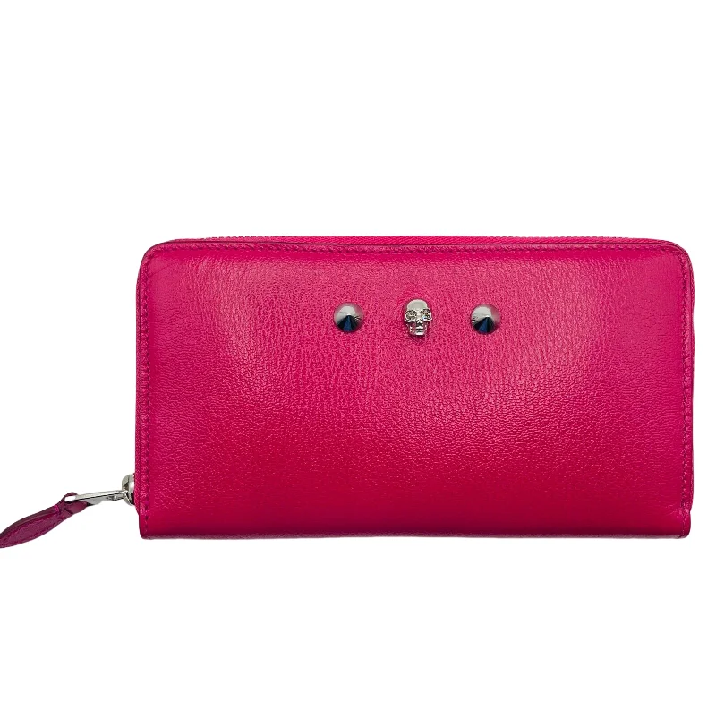Alexander McQueen Women's Pink Leather Silver Skull Zip Around Wallet 610218 5601 Elevate Your Style With Our Handbag Sale Alexander McQueen Women's Pink Leather Silver Skull Zip Around Wallet 610218 5601 Elevate Your Style With Our Handbag Sale