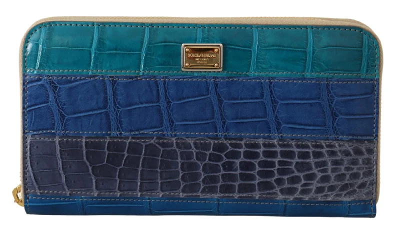 Dolce & Gabbana Blue Leather Crocodile Zip Around Wallet Carry Elegance For Less – Best Bag Deals Here Dolce & Gabbana Blue Leather Crocodile Zip Around Wallet Carry Elegance For Less – Best Bag Deals Here