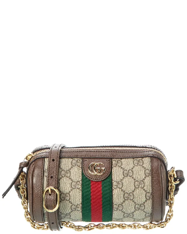 Gucci Ophidia Mini Gg Supreme Canvas & Leather Crossbody Stylish Handbags With Exclusive Online Discounts