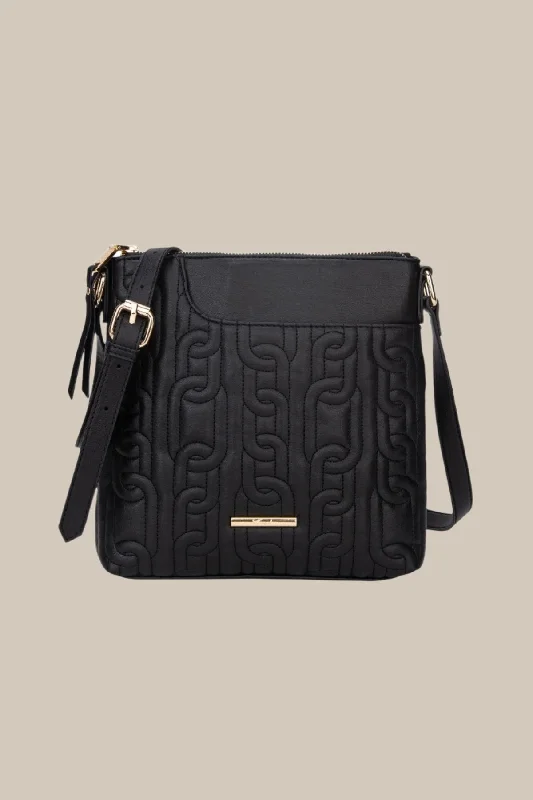 Black Quilted Design Crossbody Bag Elevate Your Style With Our Handbag Sale