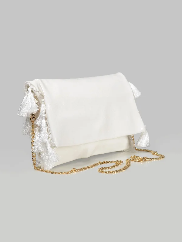 Glossy Tassel Clutch Flash Sale On Designer Bags