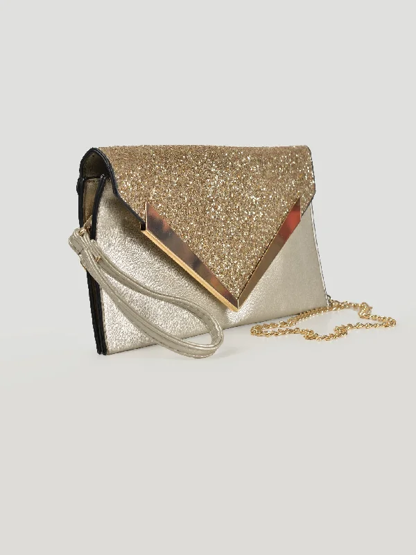 Shimmer Envelope Clutch Stylish Handbags At Unbeatable Discounts