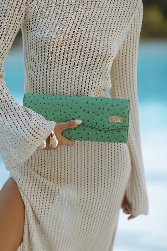 CHIC CLUTCH - GREEN Flash Sale On Designer Bags