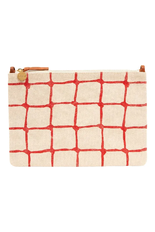 Clare V. Flat Clutch w/ Tabs in Natural w/ Bright Poppy Net Printed Canvas Premium Handbags At Budget-Friendly Prices Clare V. Flat Clutch w/ Tabs in Natural w/ Bright Poppy Net Printed Canvas Premium Handbags At Budget-Friendly Prices