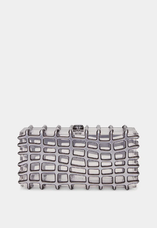 Cult Gaia Rina Clutch Bag Shiny Silver Affordable Luxury With Top-Quality Handbags
