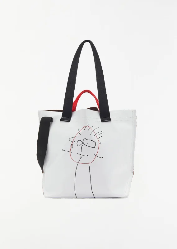 Medium Printed Shopper Bag — Optical White Classic Bags, Exclusive Deals
