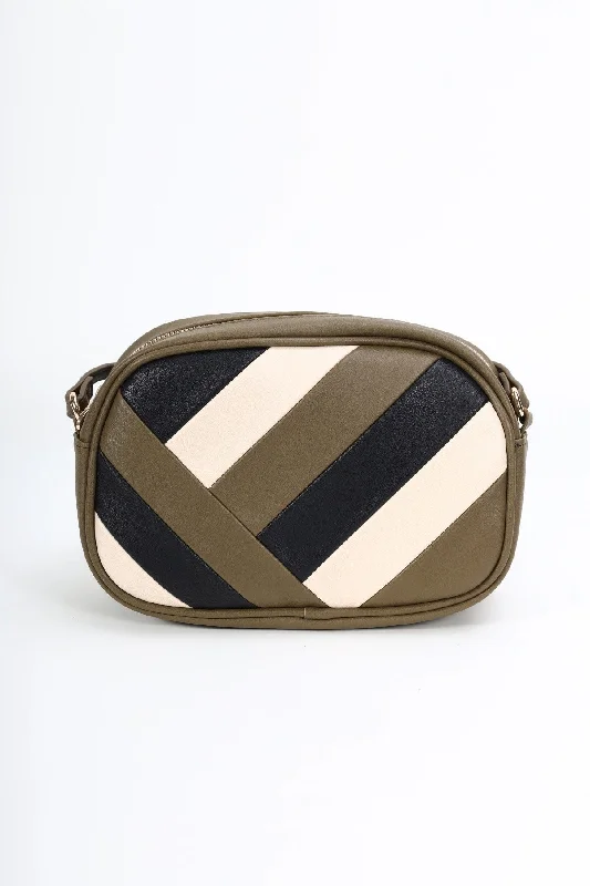 Green Colour Panel Crossbody Bag Flash Sale On Handbags